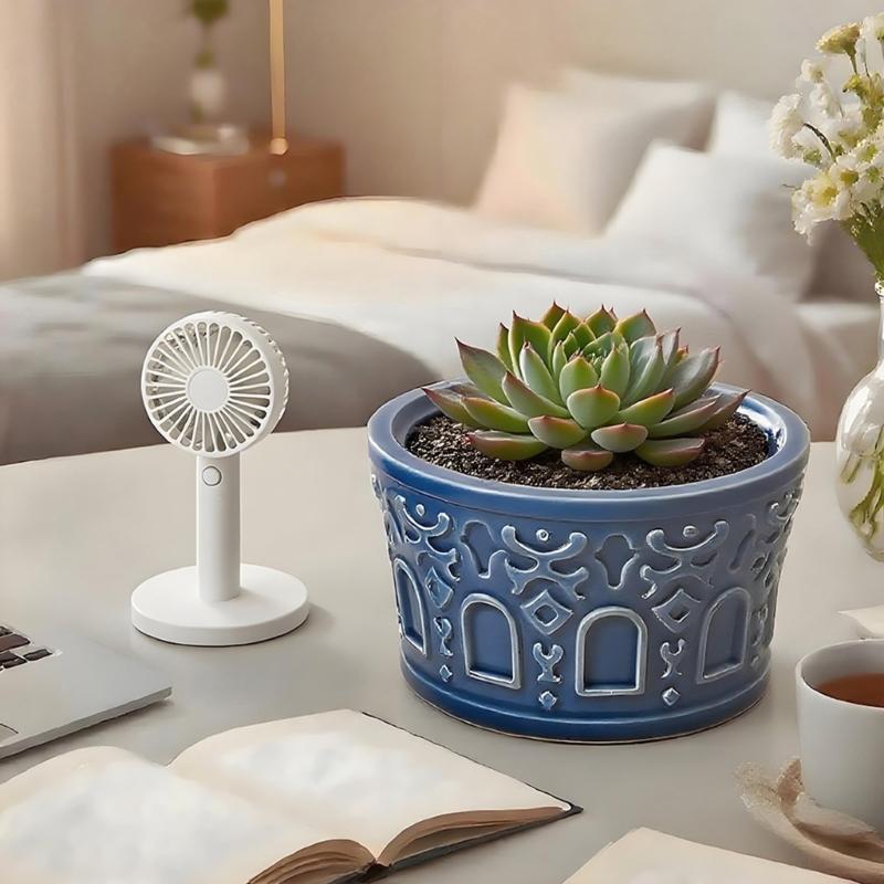 Round Silicone Planter Mold Unique Flower Pattern Easy Demolding Reusable For Indoor Outdoor Decoration Crafting Project