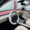Coprivolante per Auto Cucito a Mano Accessori Auto Bianchi Per Tesla Model 3 Model X Model Y Model S-M53K