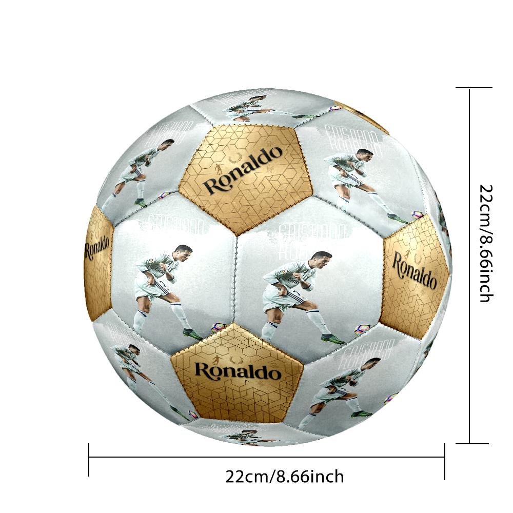 Ronaldo's Football Legends Unite Soccer Ball Size 5 Football Machine-Stitched Indoor/Outdoor Training and Matches Soccer Accessory