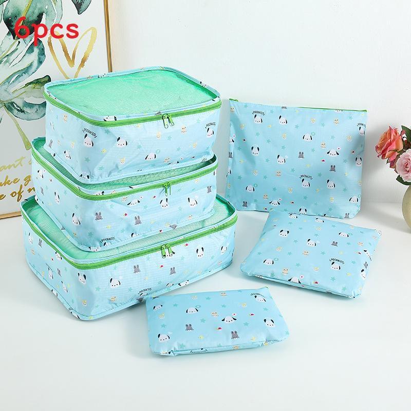 Kuromi Travel Cartoon Bag Set With Waterproof Oxford Fabric For Storage Clothing
