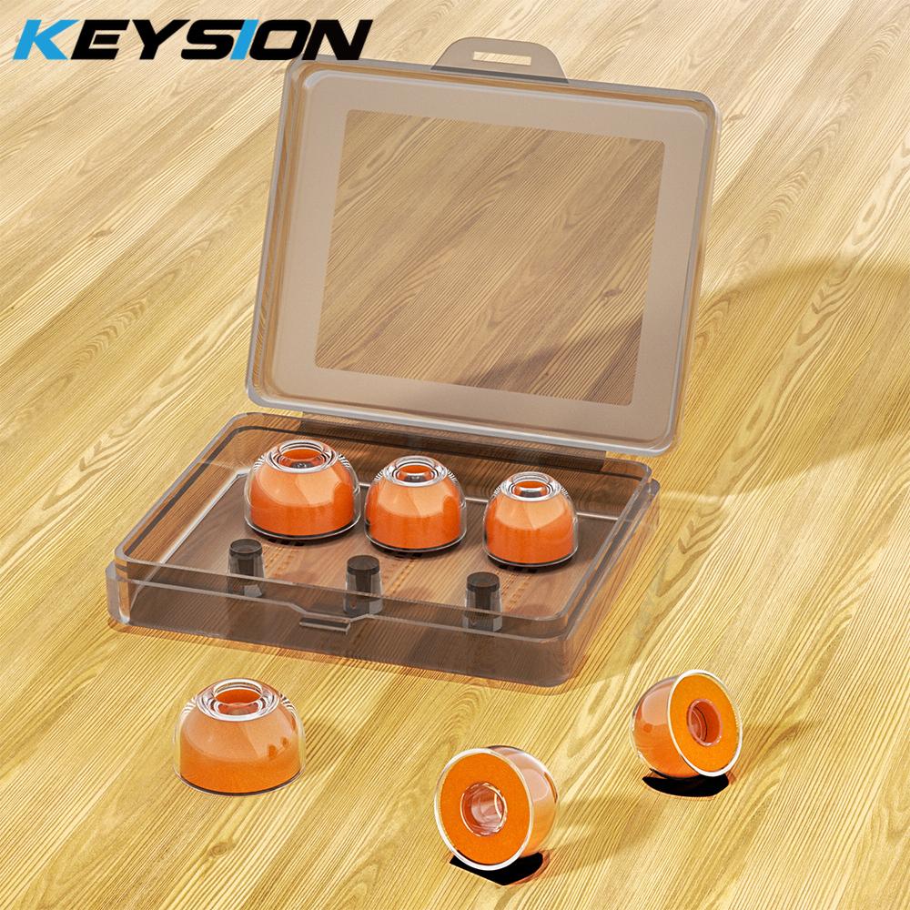 KEYSION Slow Rebound Memory Foam+Transparent Liquid Silicone Ear Tips SML Noise Isolating Soft Safe Eartips Earphone Accessories