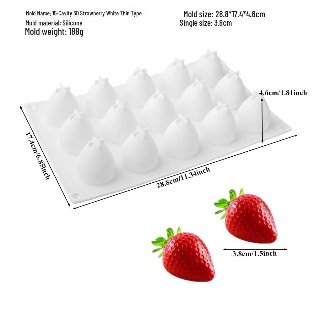 Moldes de Silicona para Mousse de Fruta 3D: Pera, Manzana, Piña, Melocotón, Durian, Frambuesa.