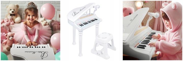 Organy Pianino Elektroniczne Keyboard Dla Dzieci Mikrofon Karaoke 37 Klaw