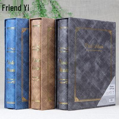 4D200 Large 6-inch Retro Family Photo Album with Laminated Box – Insert Type