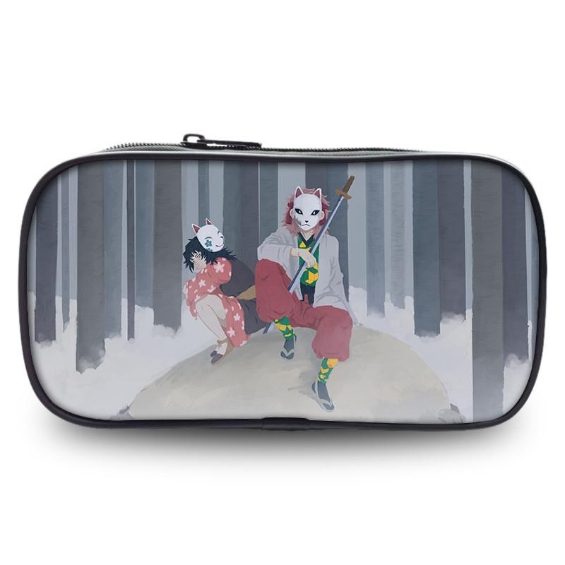 Spacious Oxford Demon Slayer Pencil Case For Students With Casual Style