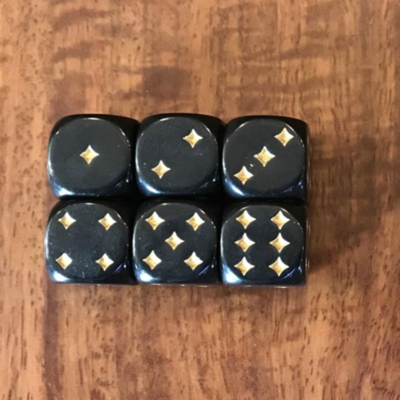 6Pcsdlot D6 Dice Six Sided Black With Star Dot For Funny Party Club Pub Board Rpg Playing Game 12Mm Accessory