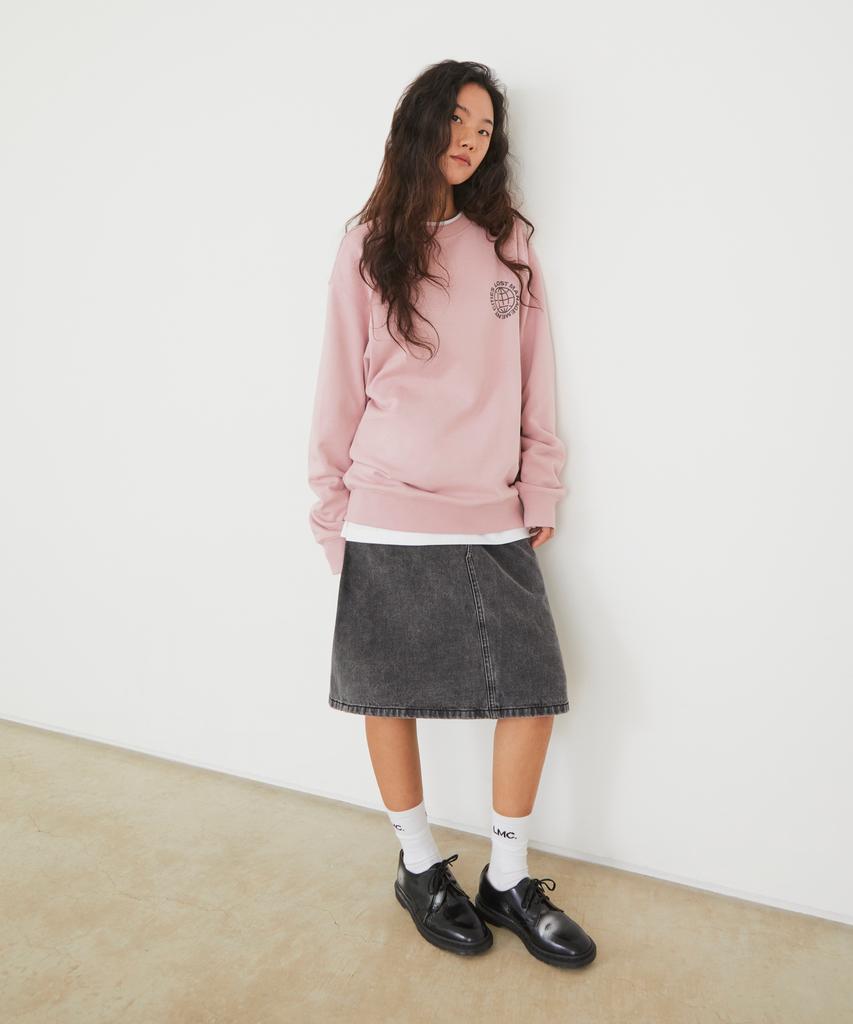 Lmc Wm Cntrst Denim Midi Skirt Black