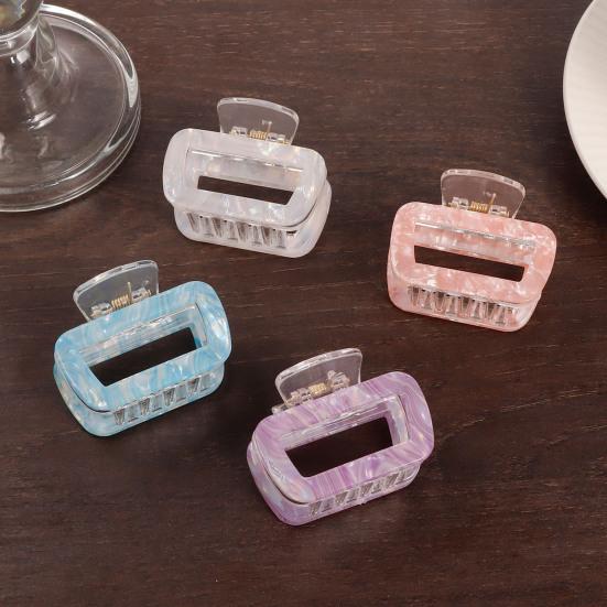 Hair Claw Hollow Square Design Back Head Hair Clip Anti-slip Teeth Strong Grip Shower Hair Clamp Versatile Hair Accessory