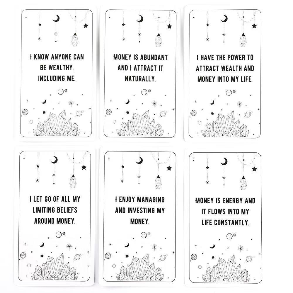 Financial Abundance Affirmation Cards Affirmation Deck To Manifest Financial Freedom & Attract Money 54 Pcs Cards 10.3*6cm