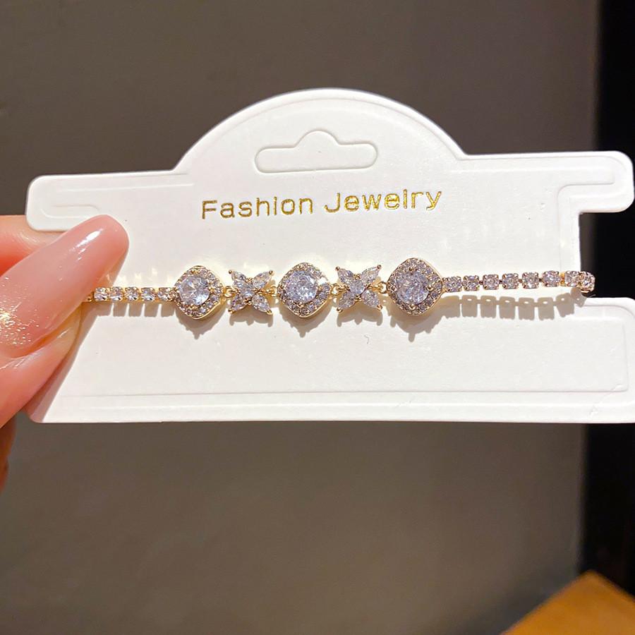 Star Shape Zircon Crystal Gold Plated Bracelet For Women Gift Jewelry