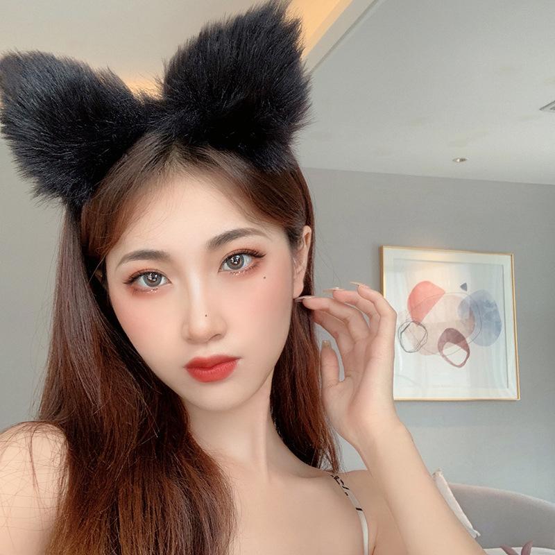 Ice fruit sexy plush fox cat ears headband live streaming host hairpin cute beast ears head