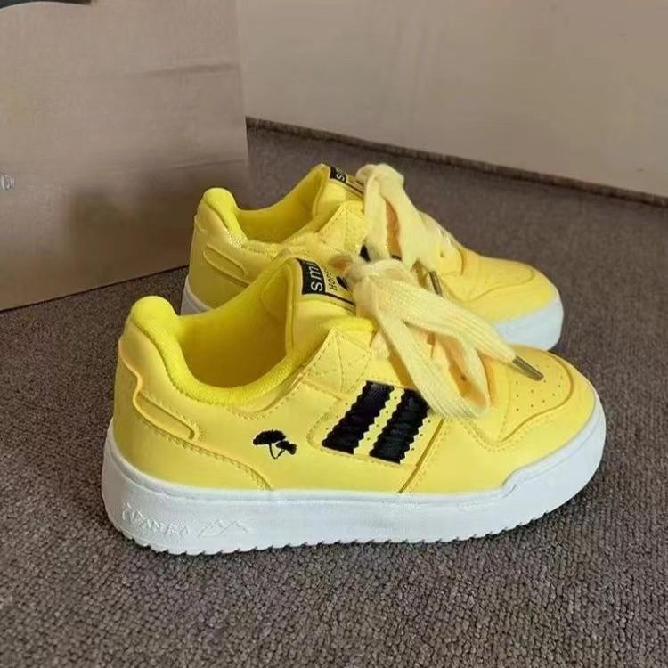 

Полосатые белые туфли для детей, весна и осень, новинка, модные универсальные повседневные белые туфли на платформе 40 жёлтый