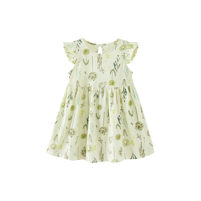 Minibala Baby Girl's Sweet Cotton Mesh Summer Dress