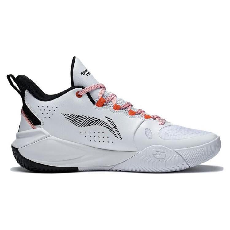 Li Ning Storm 2023 Comfortable Slip Resistant Abrasion Resistant Low Top Basketball Shoes Men's White ABFT021-2