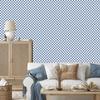 Checkerboard wallpaper in blue, white, azure and light gray 50x1000