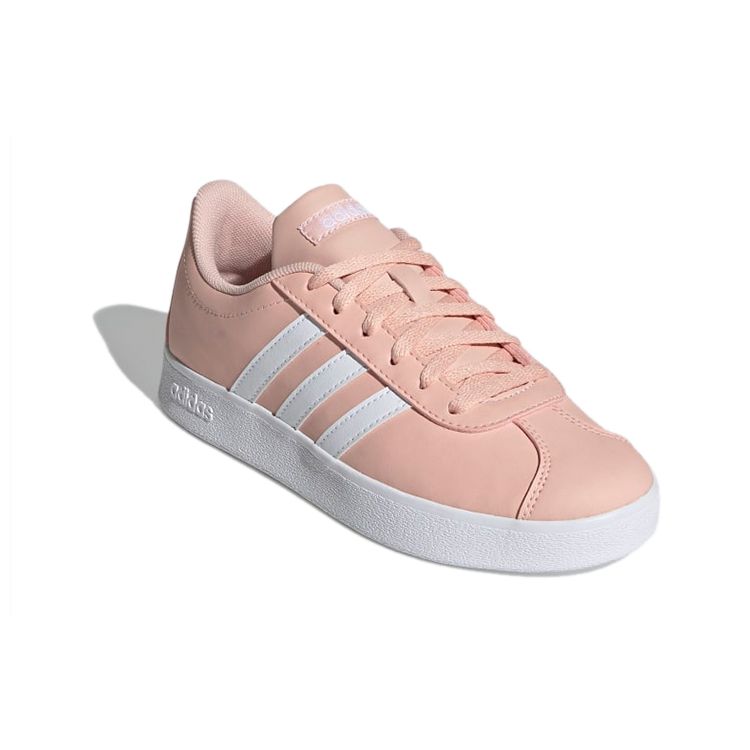Adidas Vl Court 2.0 Comfortable Casual Durable Low-Top Kids Skate Shoes Pink Kids Sneaker GZ7661