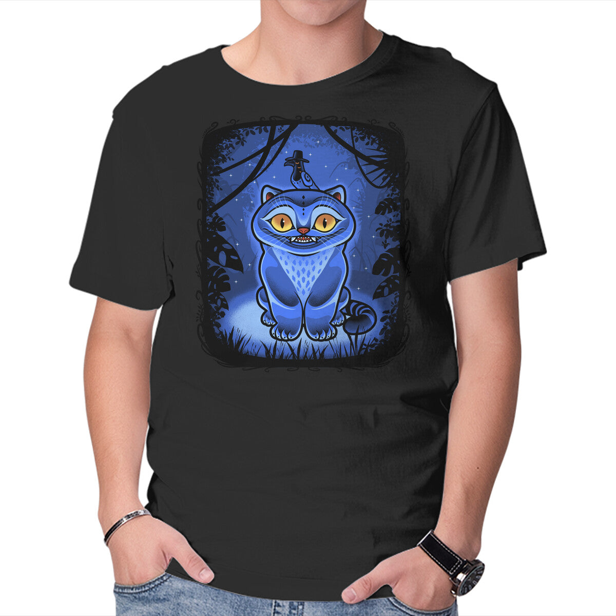 Unisex Crew Neck T-Shirt Derpy Blue Beast Graphic Short Sleeve Casual Tee XXL