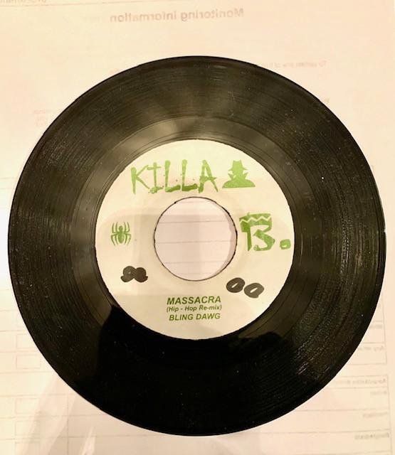

7inch Record BLING DAWG Massacra HipHop Remix NONE Killa B. Jamaica Reggae Ska Dub Used