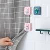4Pcs Shower Curtain Clips Non Punching Windproof Curtain Hook Toilet Curtain Rings Clip Traceless Shading Cloth Edge Fixed Clips