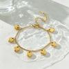 Gold Plated Titanium Steel Heart Charm Bracelet Women Trendy Minimalist Dainty Layering Jewelry