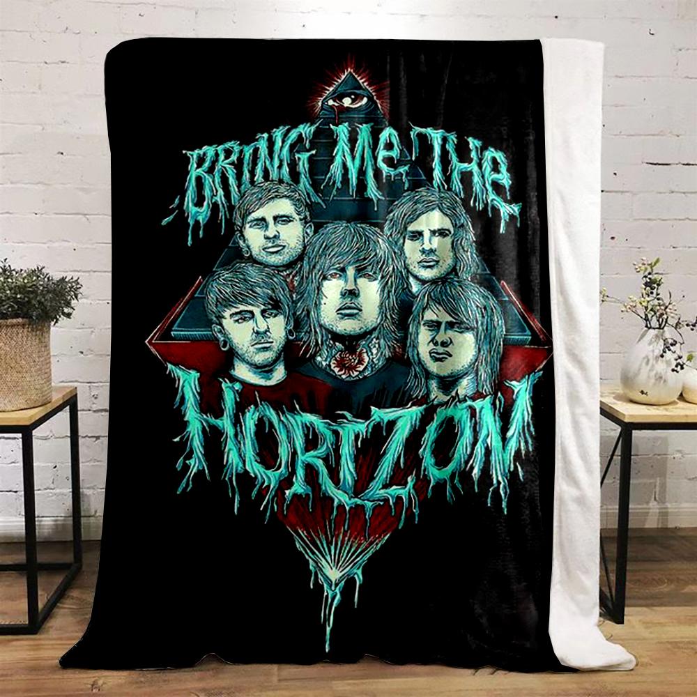 "Bring Me the Horizon Band Artwork bedroom blanket" printed Flannel blanket for bedroom, living room, sofa, and nap