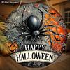 Happy Halloween Wooden Sign with Black Spider Pattern - Unique Figurine Ornaments - Ideal for Front Door, Yard, Porch, Room Decor
