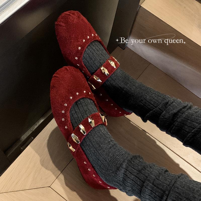New women's casual lazy shoes light mouth solid color flat heel round head four seasons wear low-top shoes beef tendon sole women's single shoes