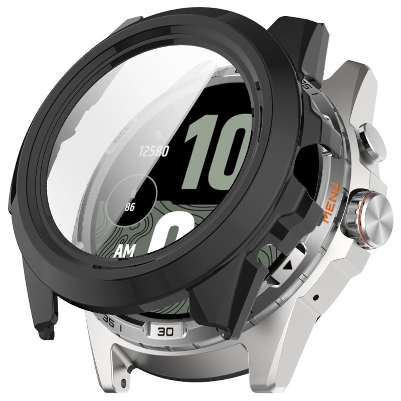 PC Full Coverage Smartwatch Integrated Tempered Glass Screen Protector Defense Hard Sleeve Case Guard Suitable for Watch
