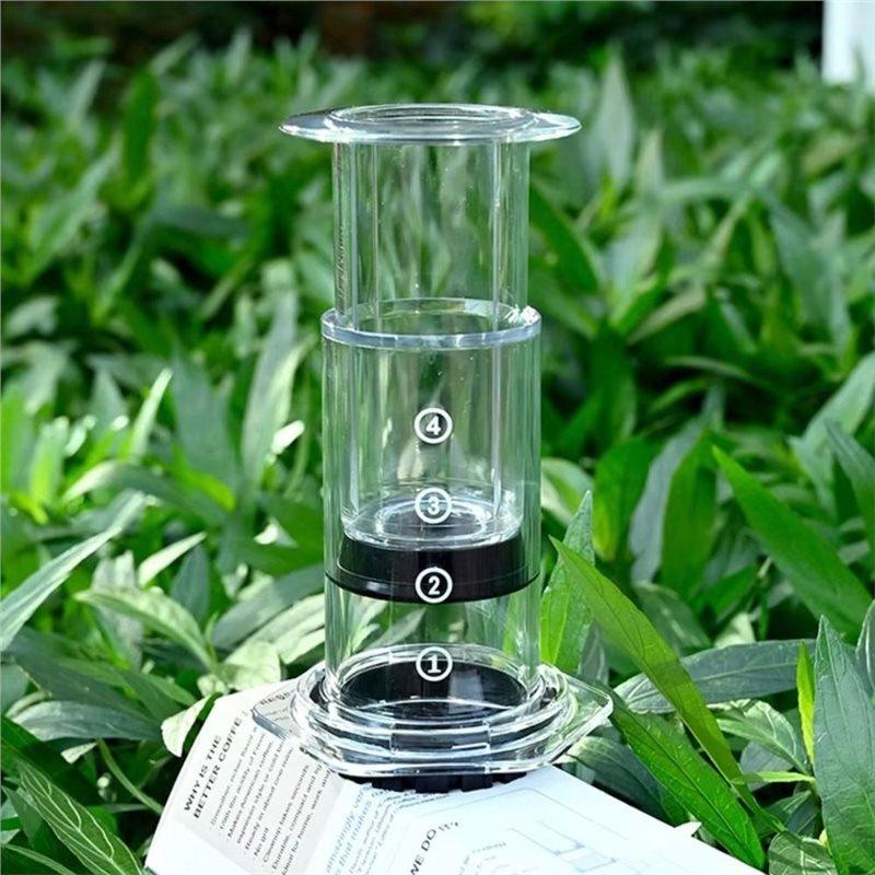A02V-For Home And Official Office Use 1 Set Portable Pour-Over Coffee Maker, Non-Slip Transparent Travel Coffee Maker, French Pr
