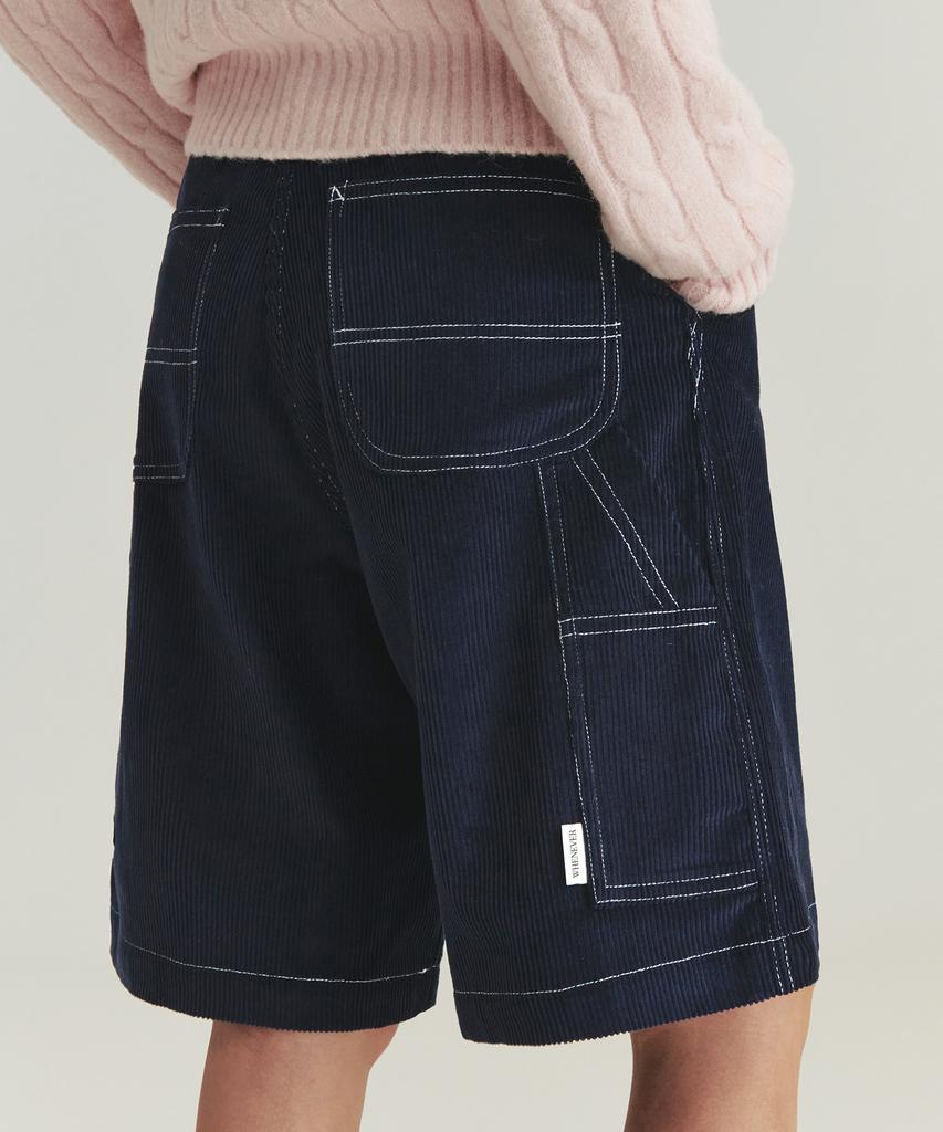 Leuba Corduroy Carpenter Half Pants - Navy