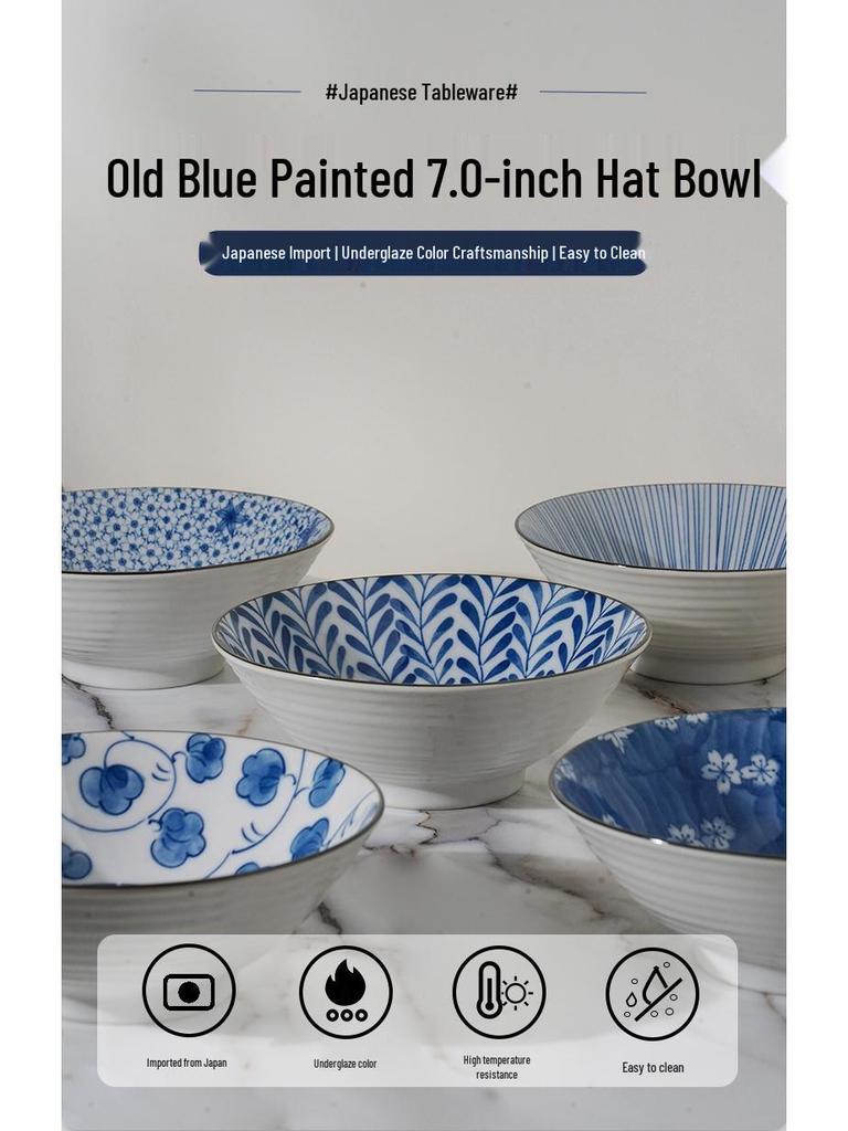 Japanese Style 7-Inch Conical Ramen & Rice Bowl