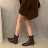 2025 Korean Version of the New White Short Boots, Retro Versatile and Simple Inner Height-increasing Slope Heel Short Tube Temperament Small Square He