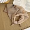 Korean Version Embroidered Magnetic Buckle Small Silk Scarf Women'S Spring And Autumn Senior Sense Foreign Style Triangle Scarf Neck Protection Mother