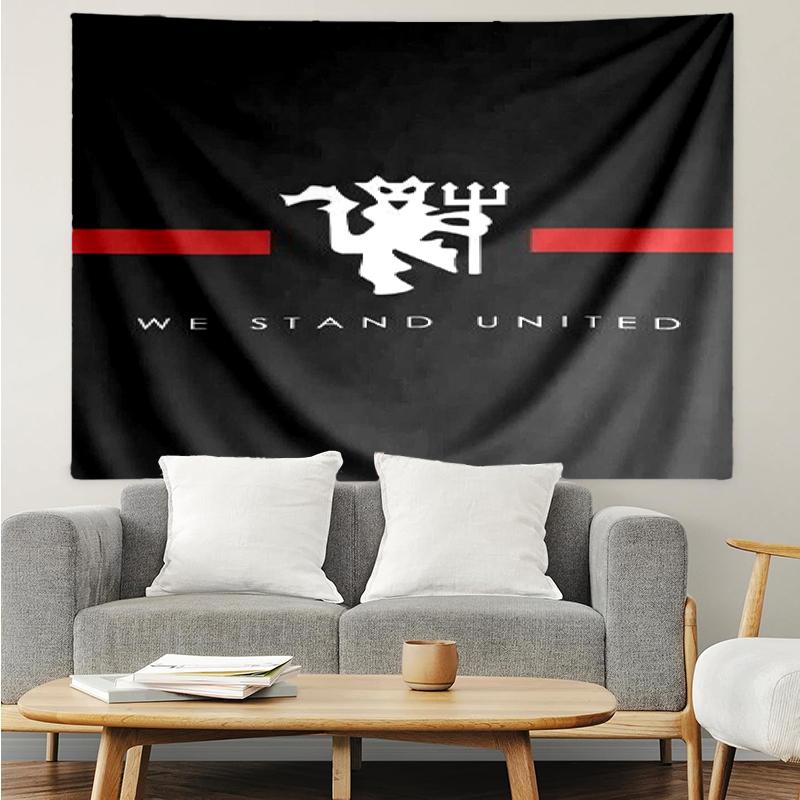 Manchester United Print Tapestry, Backdrop, Easy Setup, Ideal for Bedroom, Office & Living Room, with Aesthetic Wall Hanging Decor.