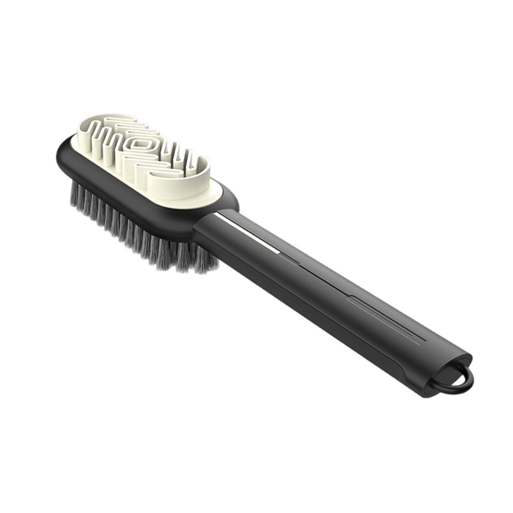 Kartáč na semišovou obuv 2 v 1, Gumová leštička s kartáčkem s měkkými štětinami na čištění semiše a nubuku