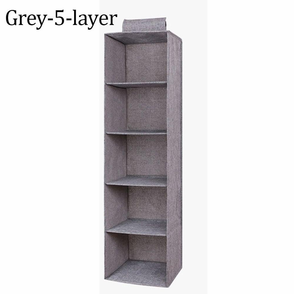 Space Saver Foldable Wardrobe Storage Bags Anti-dust Drawer Hanging Storage Pouch 3/4/5 Layers Cotton Clothes Organizer