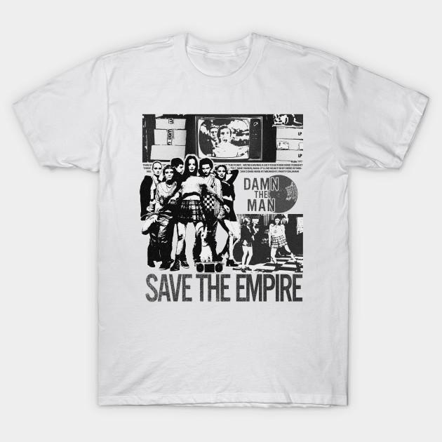 Men Black Print T-shirt Damn The Man, Save The Empire No-Cut Transfer Paper Print Cotton Tshirt 3XL белый