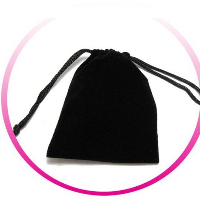 Black Velvet Jewelry Drawstring Bag, 10x12CM, Fashion Packaging
