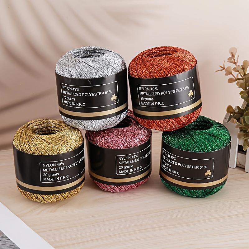 120m PET Vielseitiges Gold Silber Flexibles Metallicgarn Funkelnd Handgewebt Glänzend 2mm Langlebig Glänzendes Garn Handwerksqualität