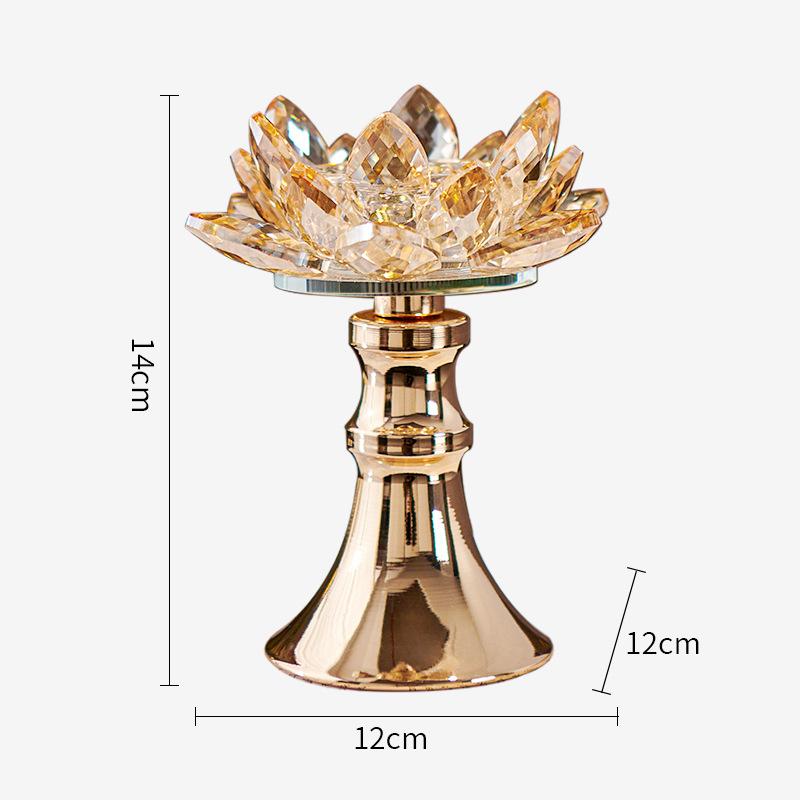 Portacandele Profumato Creativo in Cristallo Floreale Fiore di Loto Vetro Base per Aromaterapia Candeliere Accessori per la Decorazione della Casa
