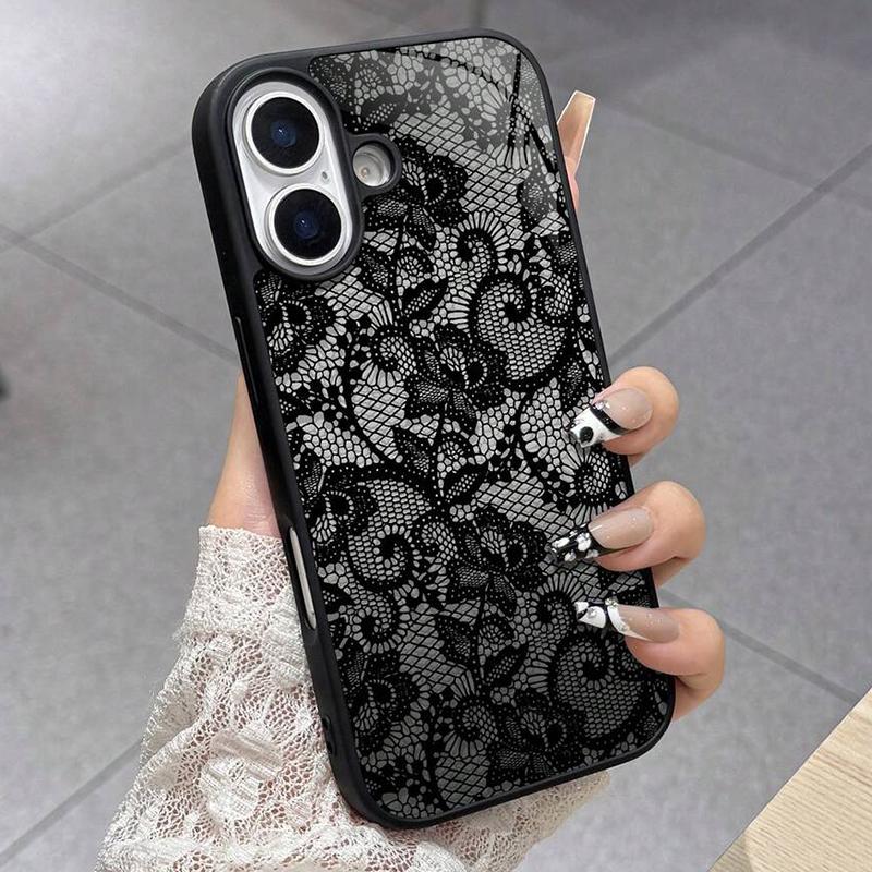 Für iPhone 17 16 15 14 13 12 11 Pro Max Hülle Exquisites Spitzenmuster Silikonhülle Für iPhone Air 16E 16 Plus XS X XR Weiche Hülle