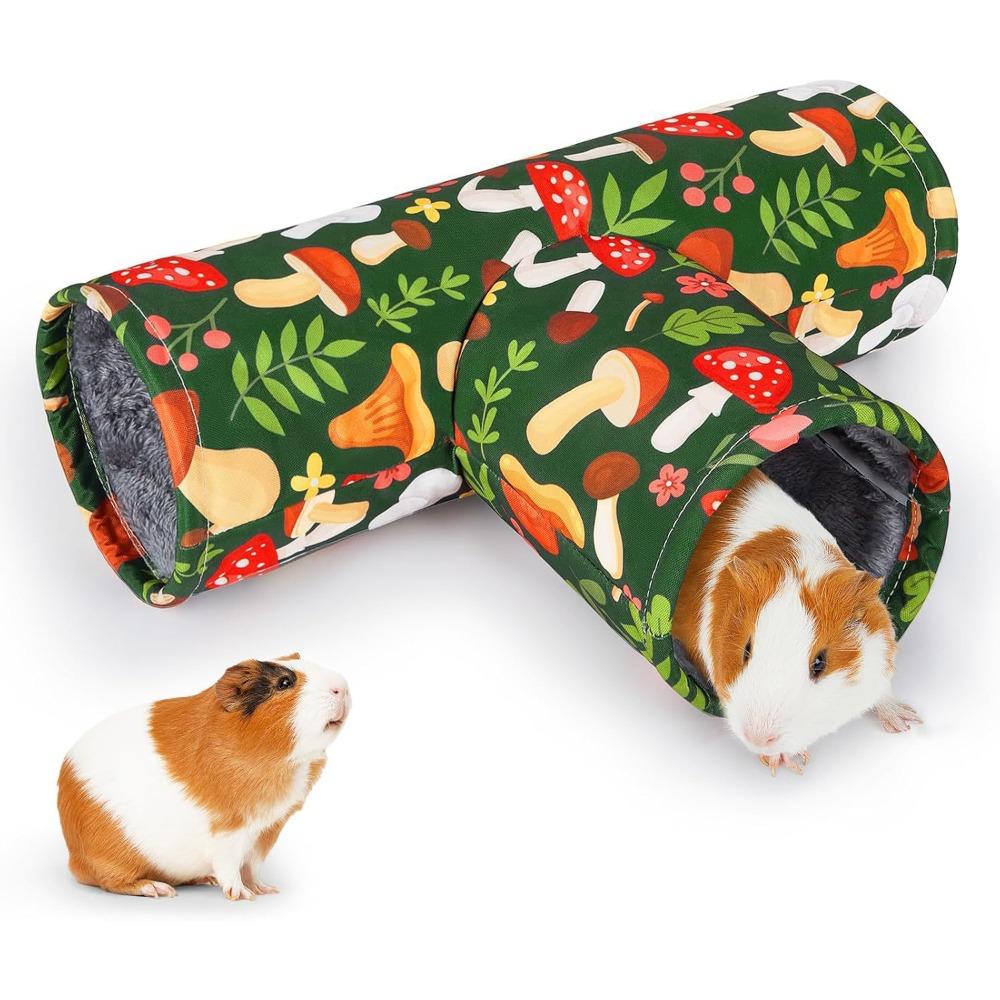 

3 Way Guinea Pig Tunnel House Washable Foldable Hamster Hideout Summer/Winter Style Soft Chinchilla Tunnel Habitat Playing
