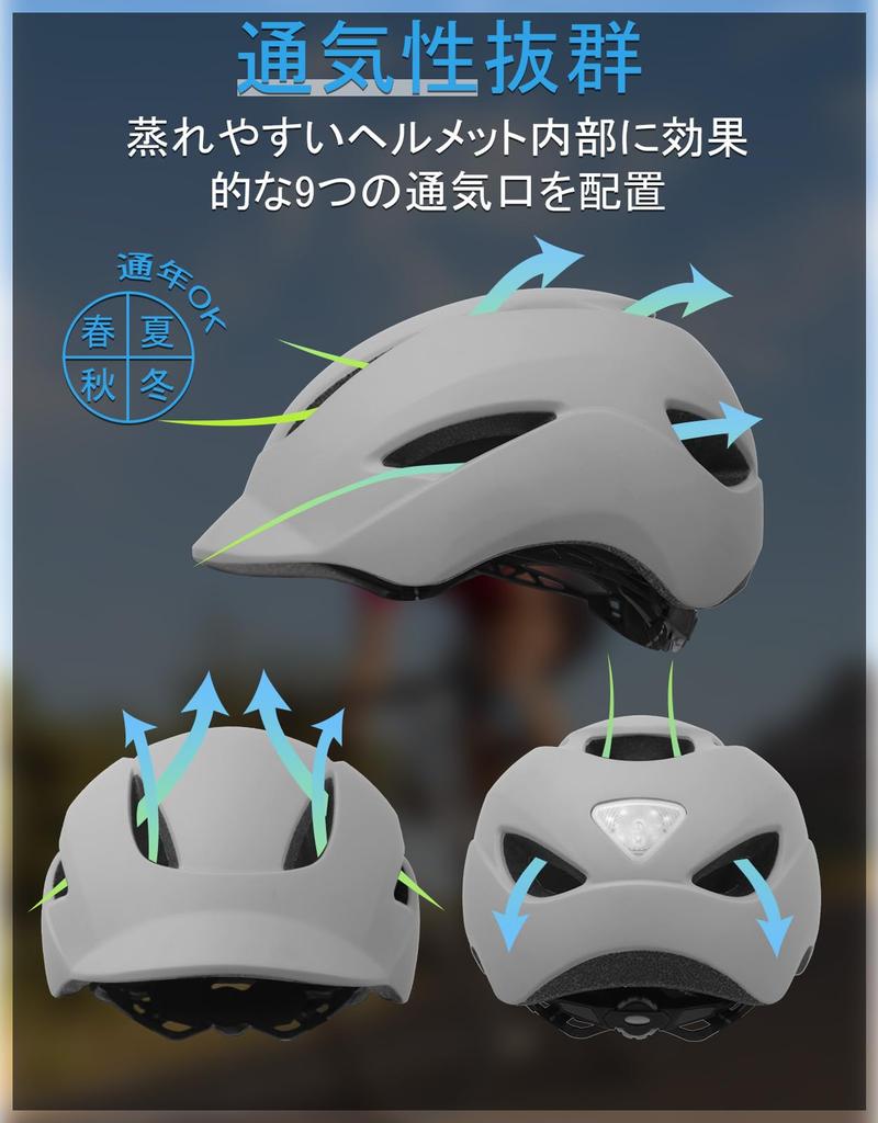 Issufel Bicycle Helmet for Asian with LED SG EN1078 High and Adjustable for City and and Students Size Adults, Fit, Light, Standard, CE/CPSC