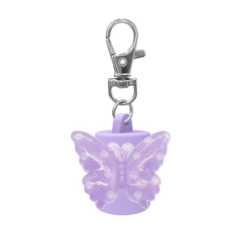 Cute Butterfly Keychain Hand Sanitizer Holder - Portable Travel Keychain Cap for Lipgloss and Balm