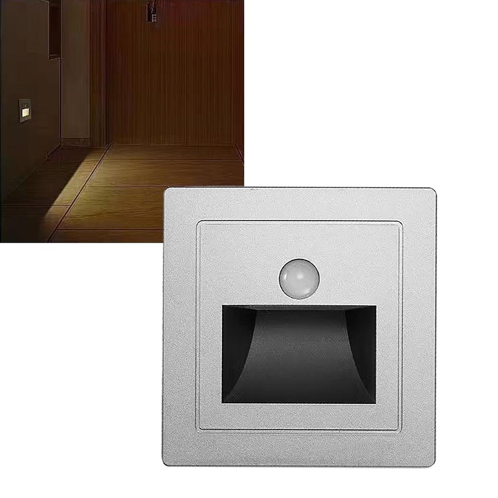 Motion Sensor Stair Light ABS Recessed LED Solar Stair Lights for Decks Steps Fence Patio Yard
