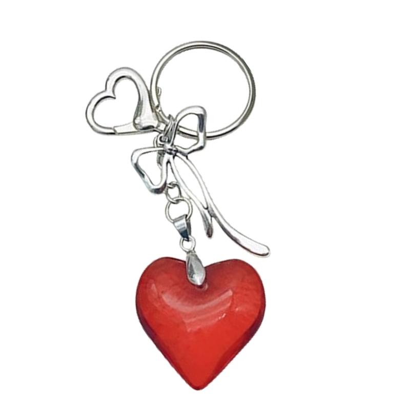 

Fashion Crystal Heart Bowknot Charm Keychain Haning Ornament Keyring Sweet Cool Pendant Decoration for Bag Backpack красный