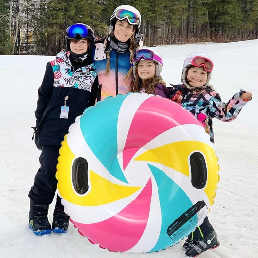 PVC Snow Sledge Thicken Winter Snow Tube Practical Inflatable Ski Ring  Snow Tubing