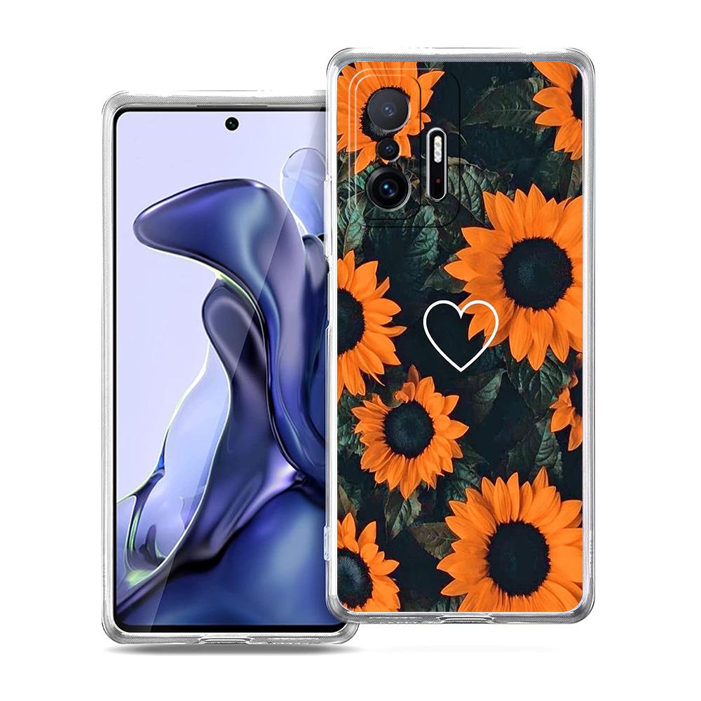 Aesthetic Sunflower Phone Case For Xiaomi 14 13 12 Lite Mi 11 Ultra 11X 13T 12T 11T For Poco X5 X4 X3 NFC F5 F4 M4 Pro 5G Cover