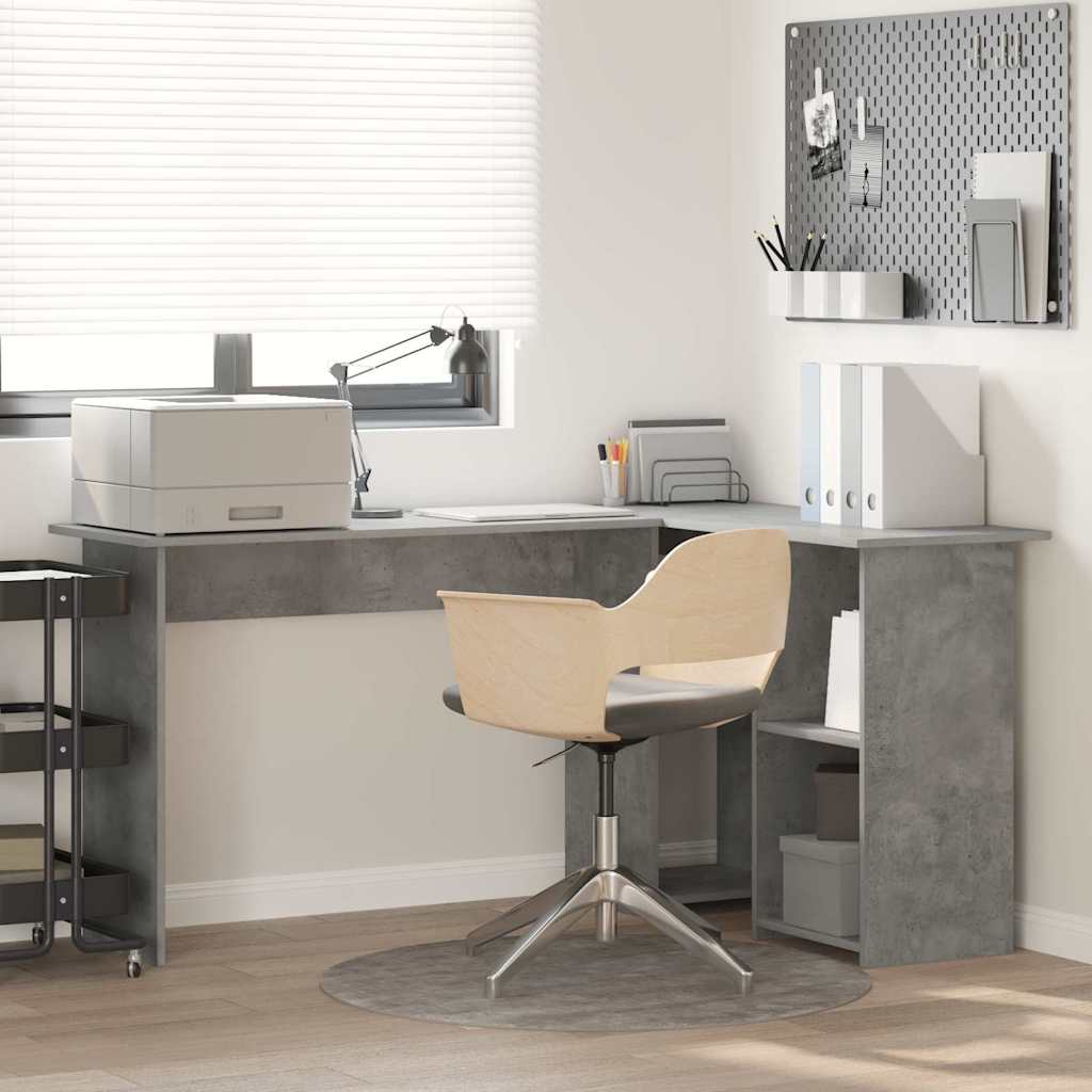 Concrete Grey Desk 142 x 102 x 73 cm Particleboard