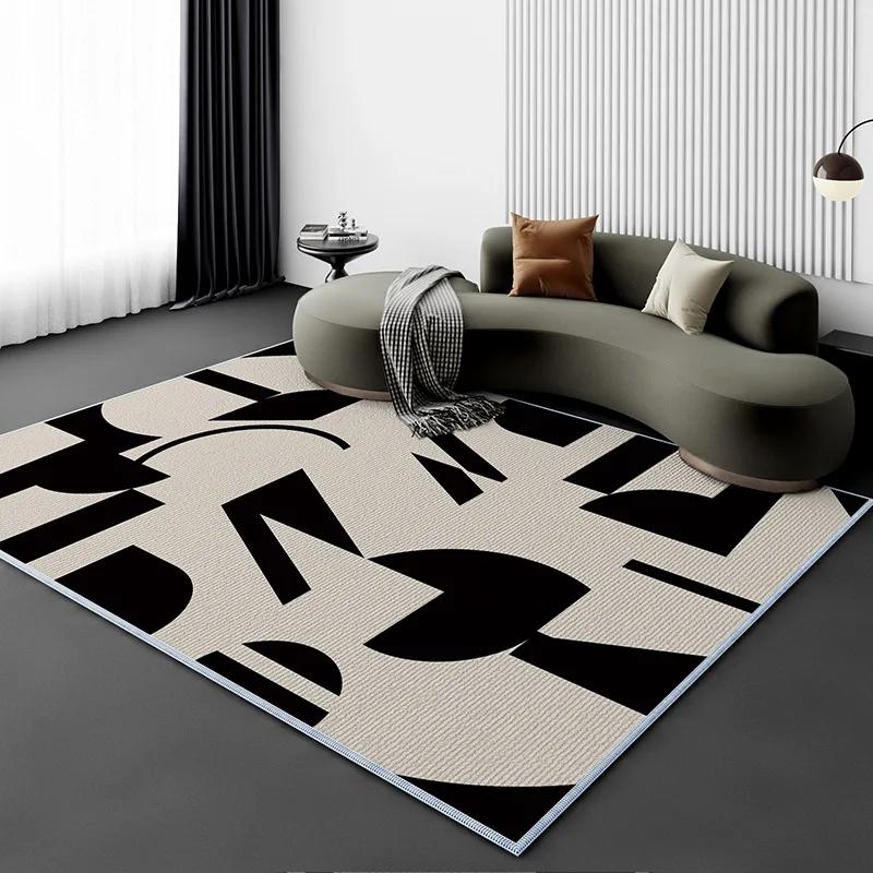French Entry Lux Living Room Carpet Fully Covered Bedroom Household  Sofa Table Carpet Bedside Stain-Resistant Non-Slip Foot Mat